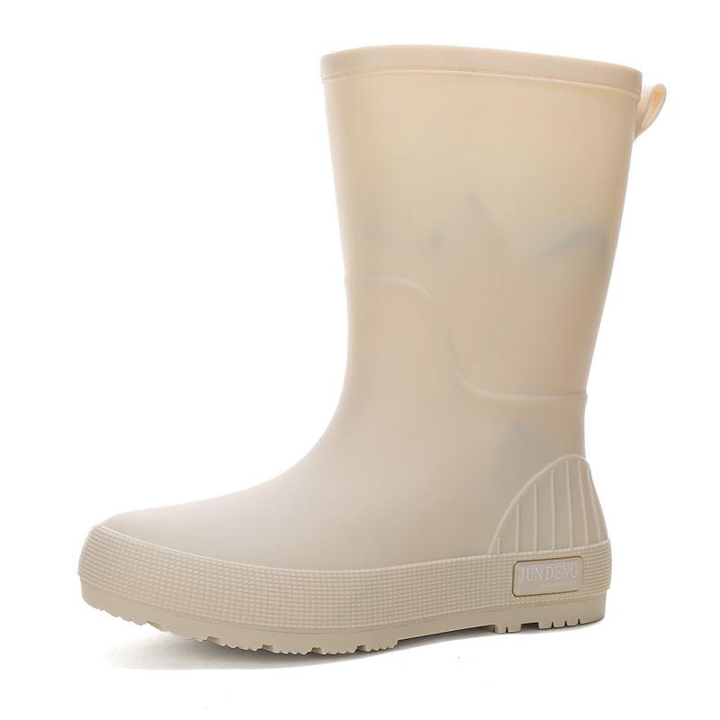Fashion medium tube rain shoes women's foreign style versatile bright color non-slip waterproof thickened four seasons work outside rain boots