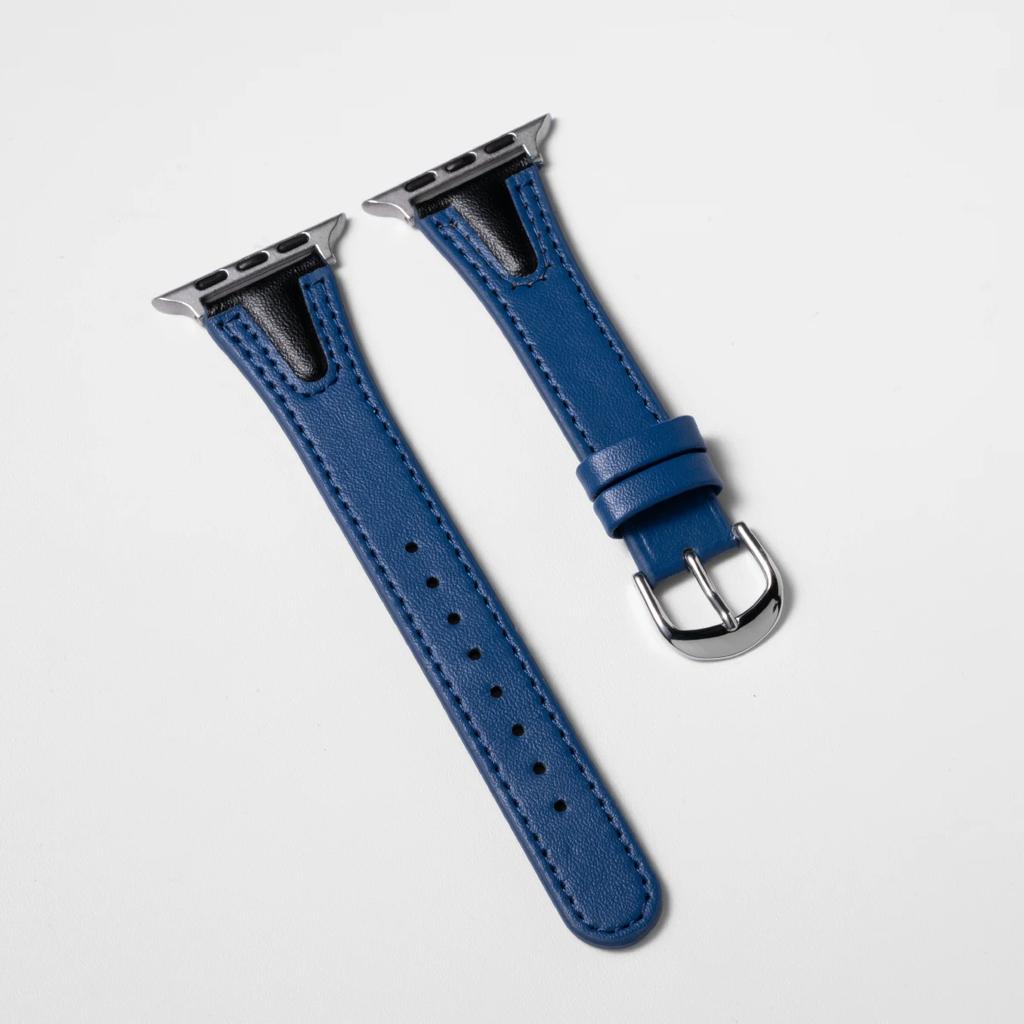 Leather Band for Apple Watch Series 11 10 9 8 7 6 5 4 SE Slim Strap for Iwatch 38mm 40mm 41mm 42mm 45mm 49mm Two Color Bracelet