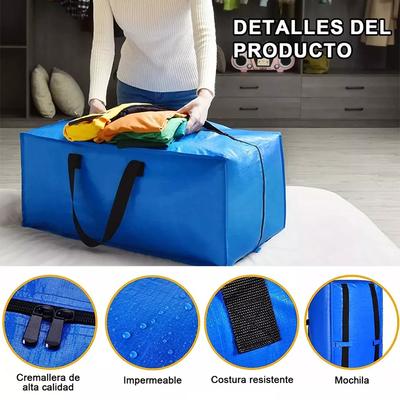 Luggage Moving Ziplock Bags Tote with Strong Handles& Backpack Straps, Storage Organizer Packing Supplies, Camping Totes Bag