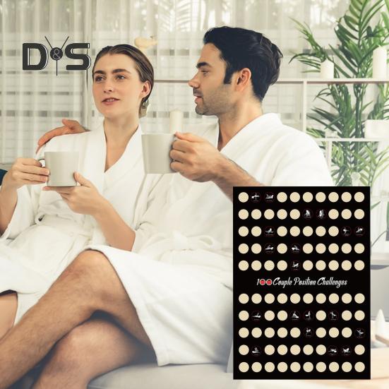 100 výzev k postavení páru Plakát Valentýnské rande Noc Dospělí Držení těla Stírací kartička Přítelkyně Přítel Dárek k výročí