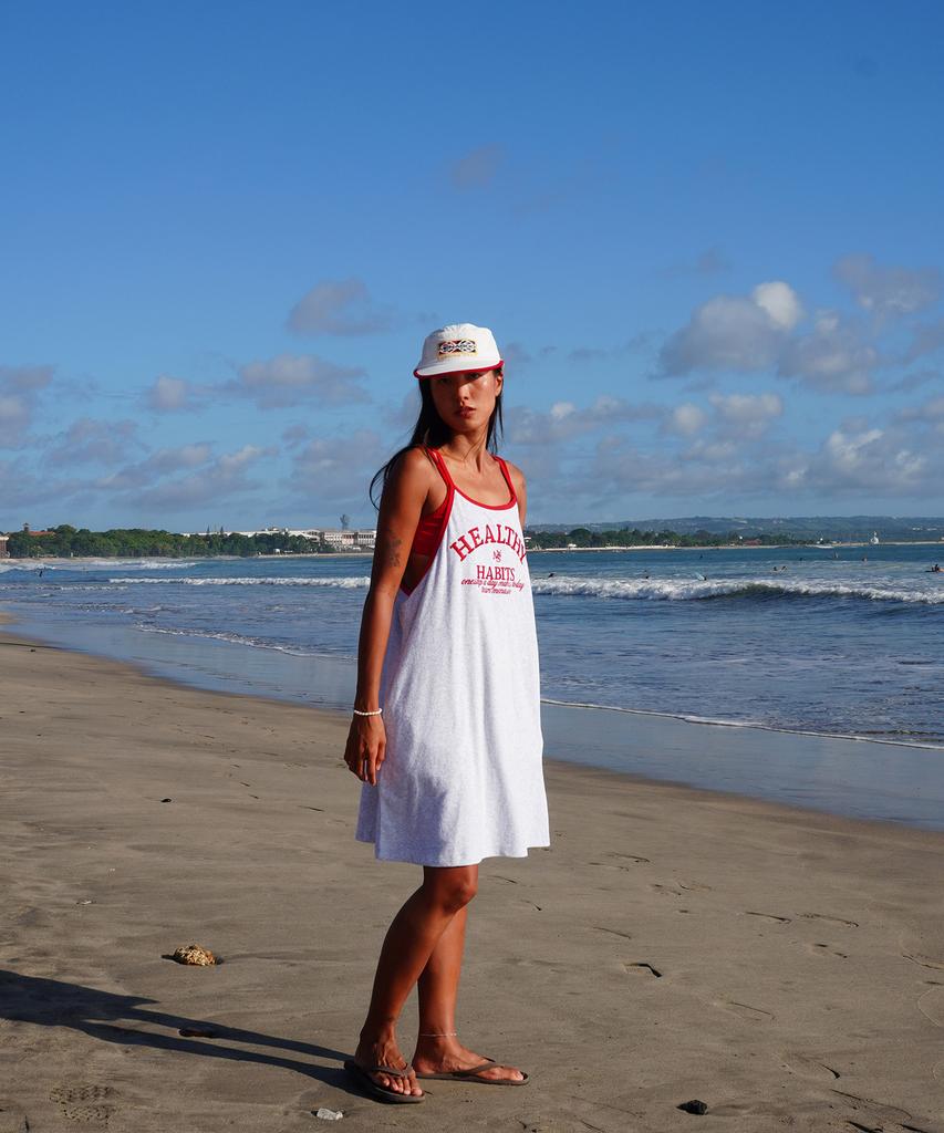 Minasu Menasoo Summer Basic Terry Strap Onepiece_Ash Gray