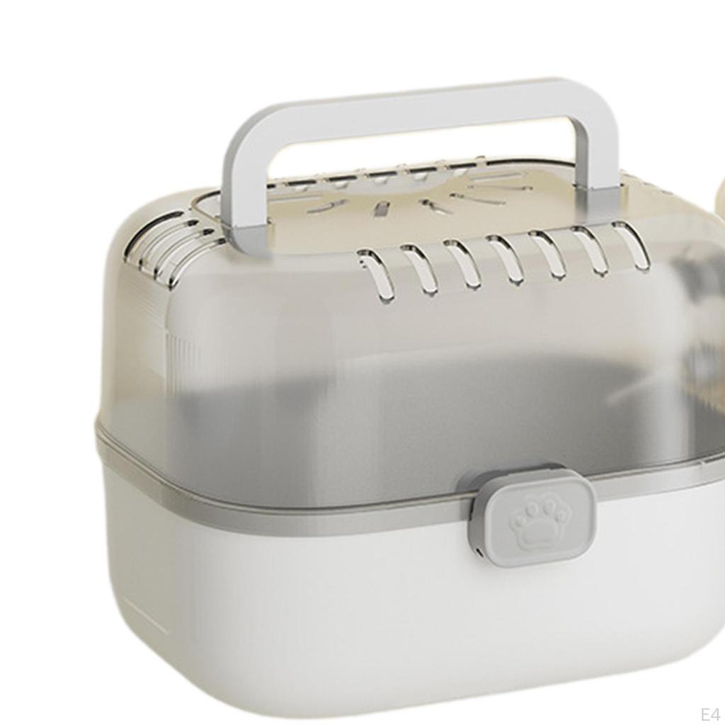 Hamster Cage Carry Case Transparent Cover Habitat with Water Bottle for Gerbils Mice Bunny