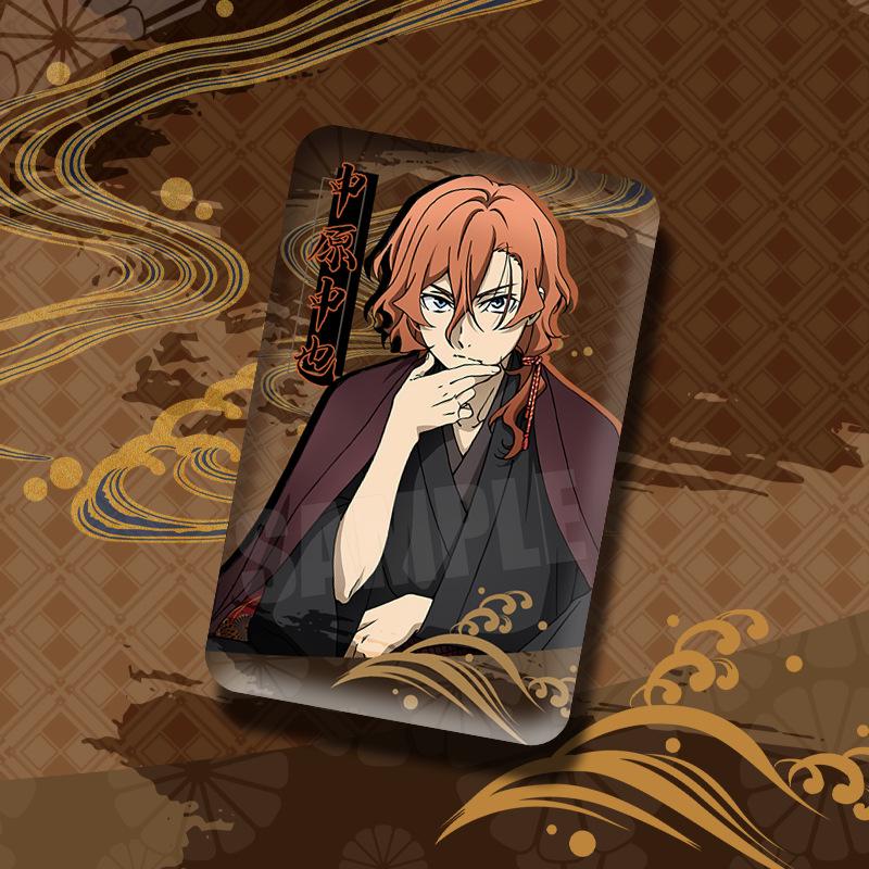 

Bungou Stray Dogs Animation Peripheral New Painting Osamu Dazai Chuuya Edogawa Ranpo Square Double Flash Badge Pin