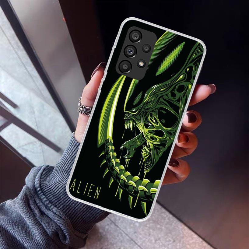 Cool A-Alien X-Xenomorph Phone Case For Samsung Galaxy A52 A51 A50S A32 A22 A12 A02S A72 A71 A31 A70 A30S Note 20 Ultra 10 Plus