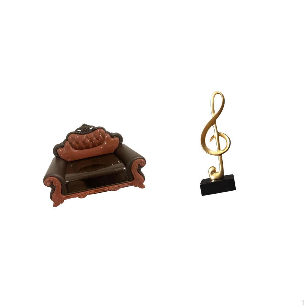 Miniature Music Sofa Chair Sculpture Creative DIY Accessory for Micro Landscape Room Tabletop