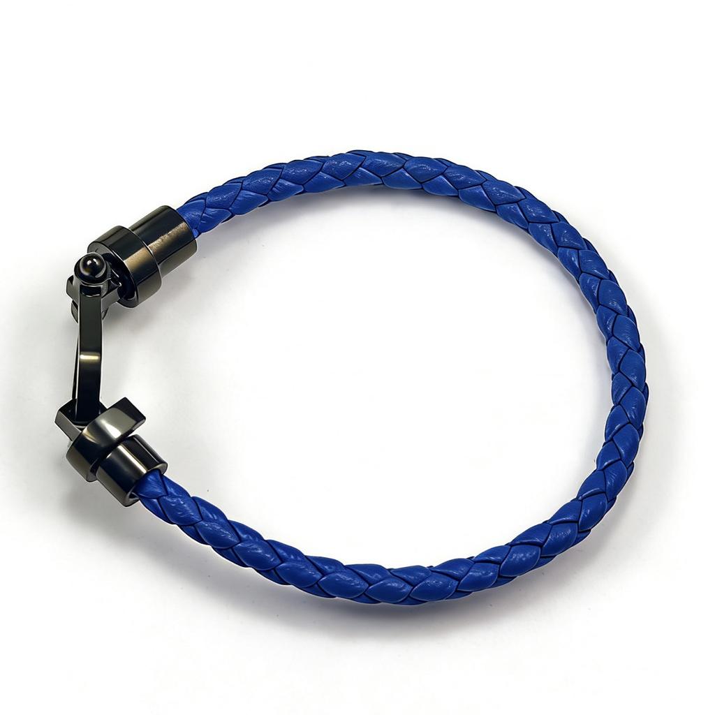 European and American Fashion U-shaped Bracelets Multi-color Braided Leather Rope Magnet Buckle Horseshoe Bracelet Personality Trend