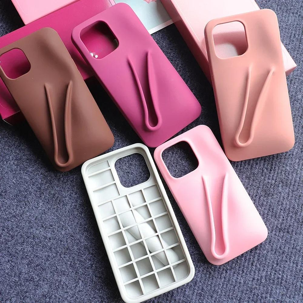 New 2025 Hottest DIY Lipstick Holder Soft Phone Case for IPhone 17 16 15 14 13 12 Pro Max 17Air Liquid Soft Silicone Protect Cover