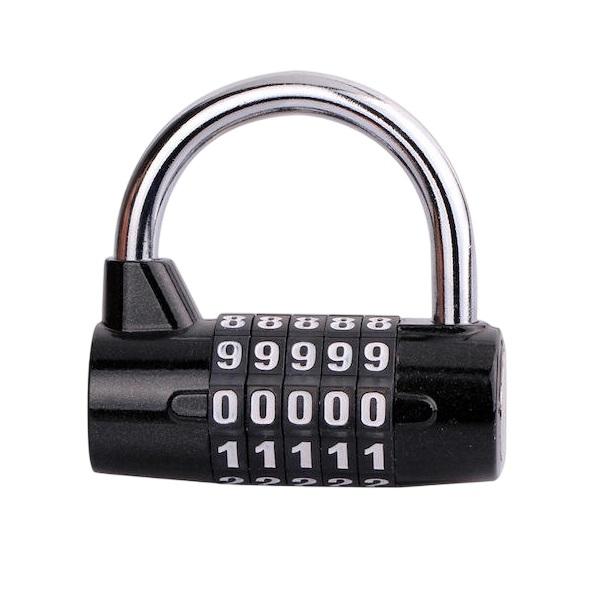 5 Digit Zinc Alloy Combination Padlock High Security U Shape Wide Shackle Design Waterproof Anti-Theft Lock for Gym Locker