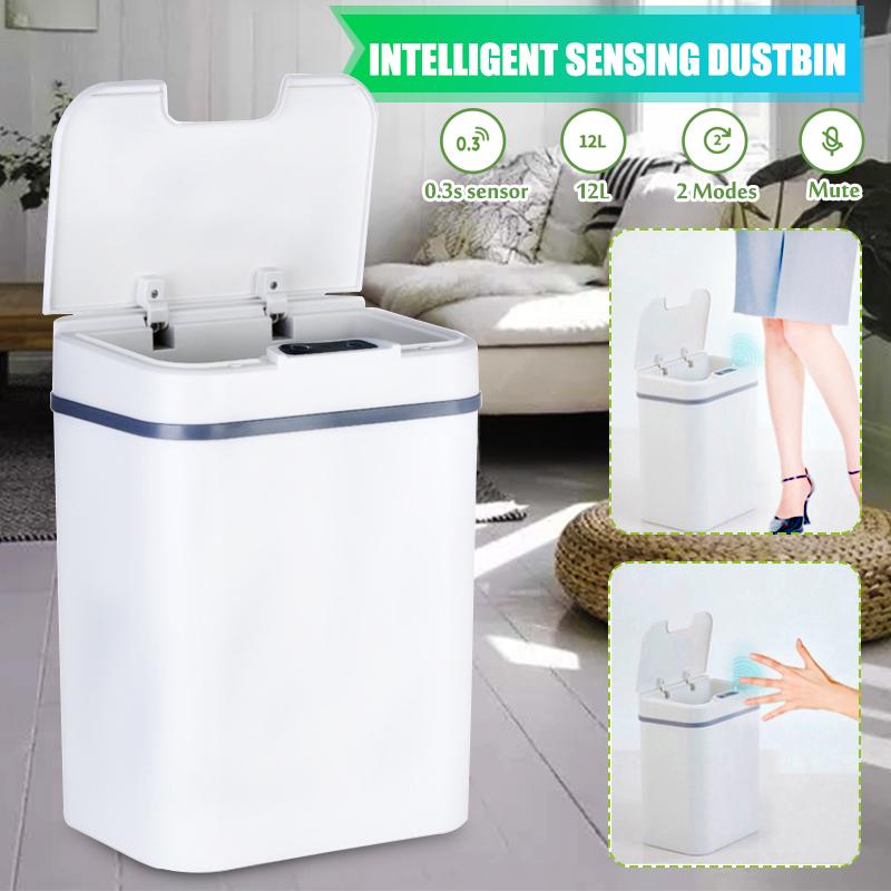 Buy 12L Automatic Sensor Dustbin Trash Can Induction Waste Bin Infrared Touchless at affordable