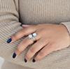 Dual Moonstone 925 Sterling Silver Ring, Boho Stacking Ring, Rainbow Moonstone Jewelry, Gift for Her