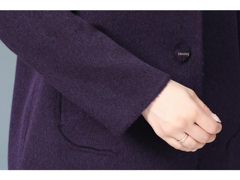 2025 New Double-Faced Wool Blend Short Coat for Women - Petite, High-End Autumn/Winter Style for Middle-Aged Mothers