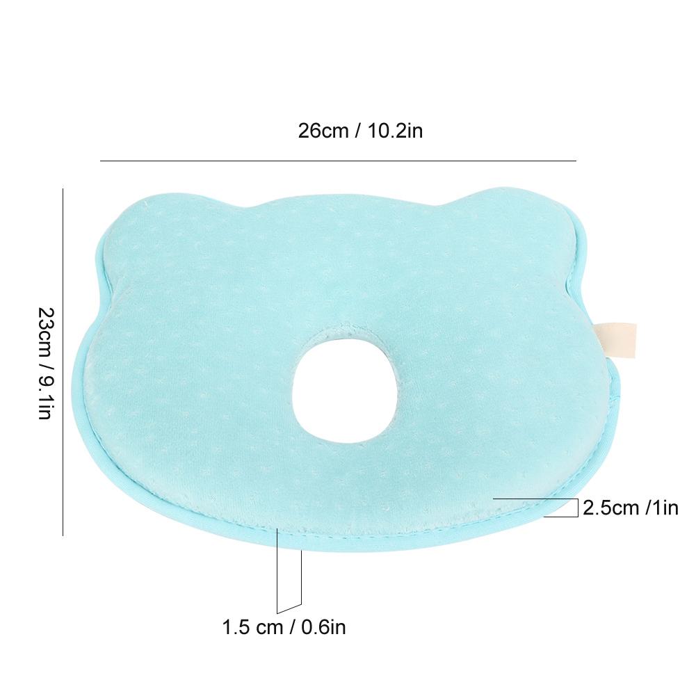 Infant Newborn Baby Pillow Soft Prevent Flat Head Sleeping Support Cushion PillowBlue Bear
