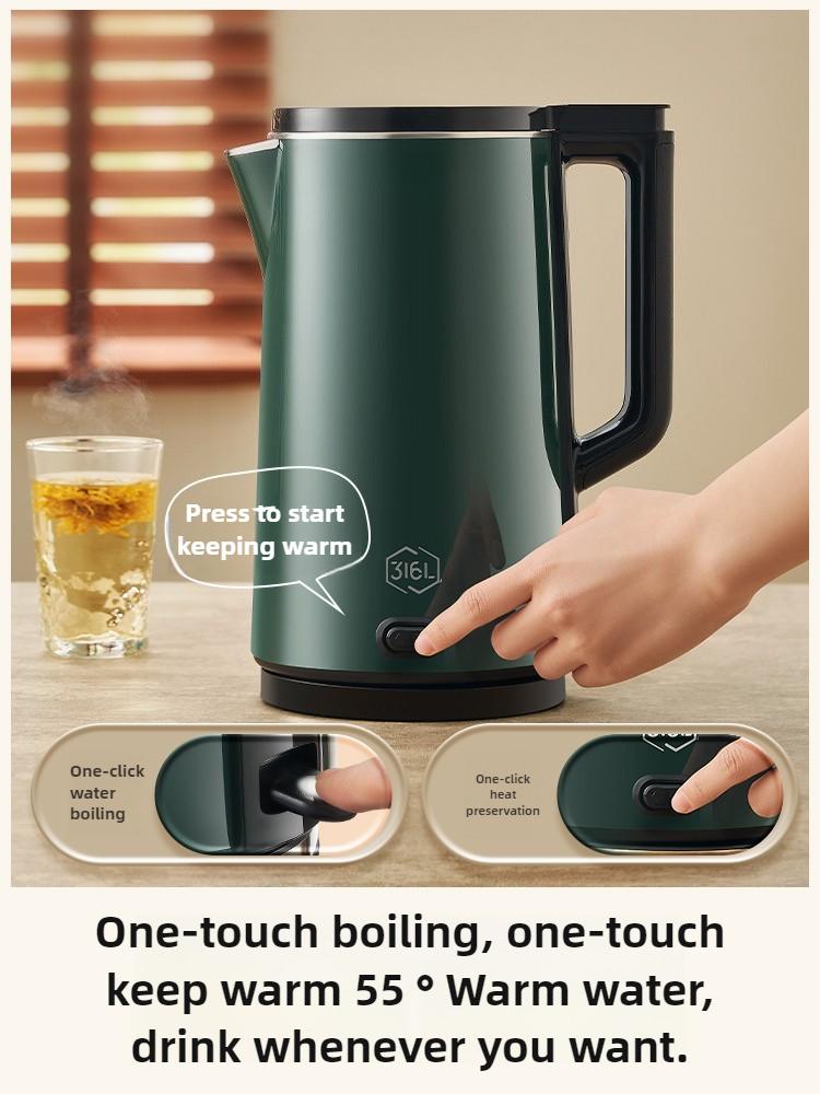 220V 2000ML Elektrischer Wasserkocher Haushalts Automatischer Wasserkocher, Konstante Temperatur & Edelstahl Innen