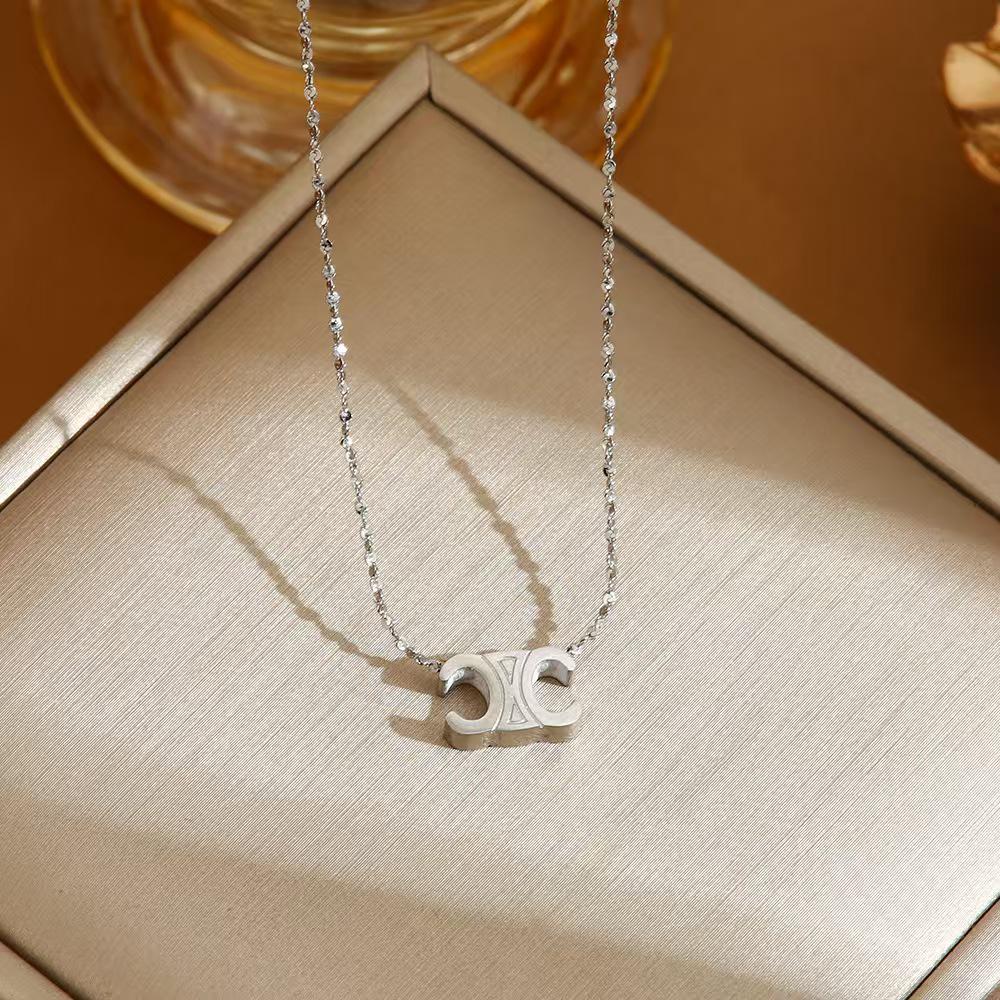 Colier Clasic 2025 Arc de Triumf, Stil Luxos, pentru Claviculă, pentru Femei - Oțel Inoxidabil