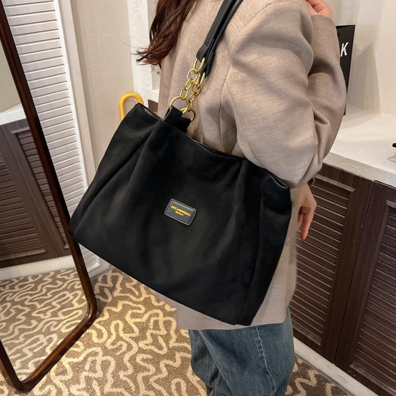 Casual autumn and winter suede suede foreign style versatile Korean fashion temperament shoulder bag handbag 2025 women's tote bag