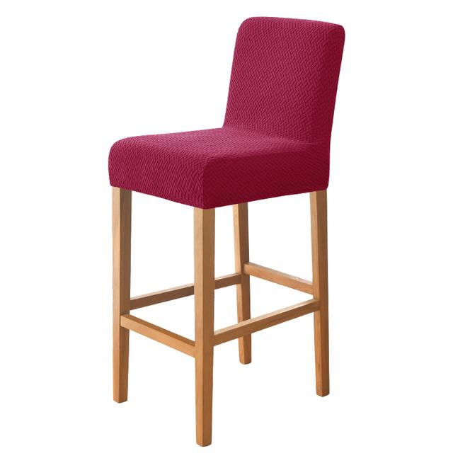 Jacquard Bar Stool Seat Covers Short Back Living Room Chair Cover Spandex Furniture For Home Banquet Kitchen Wedding Decoration