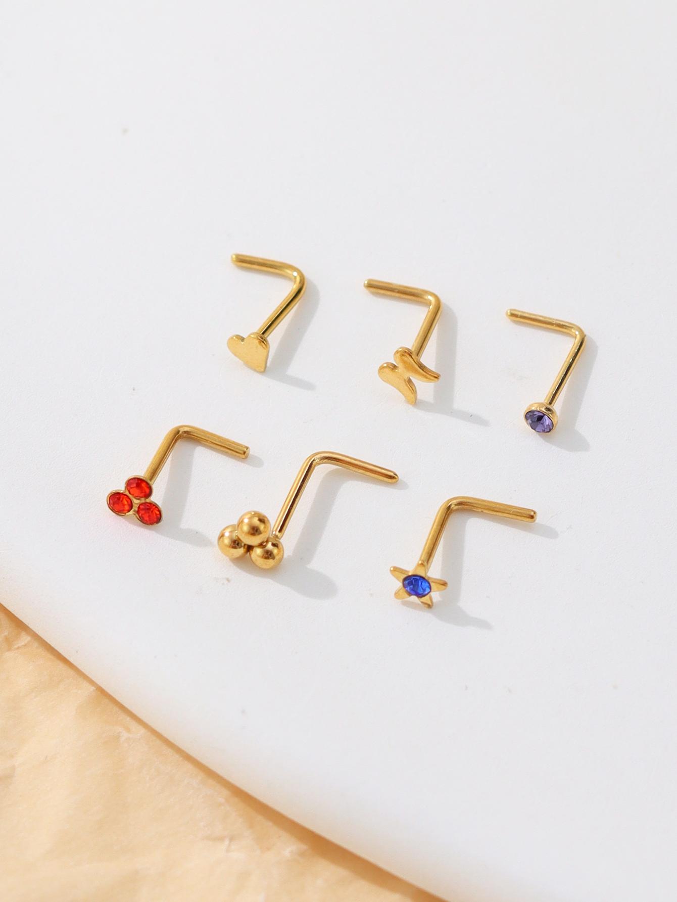 HGC 316L Surgical Steel Nose Ring Stud Jewelry Studs