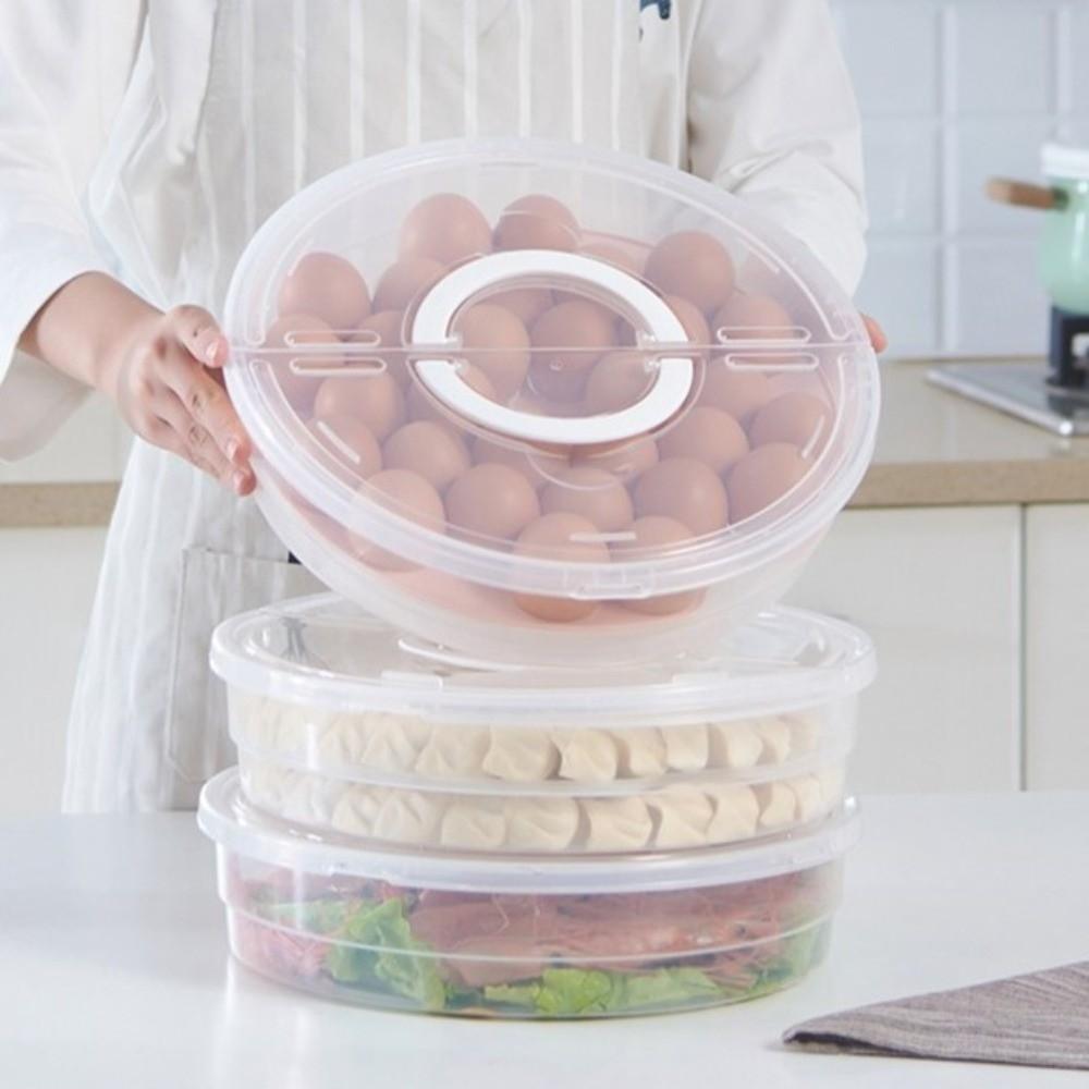 Reusable Dumplings Organizer Multilayer Refrigerator Organizer Bin Round Dumpling Box Refrigerator