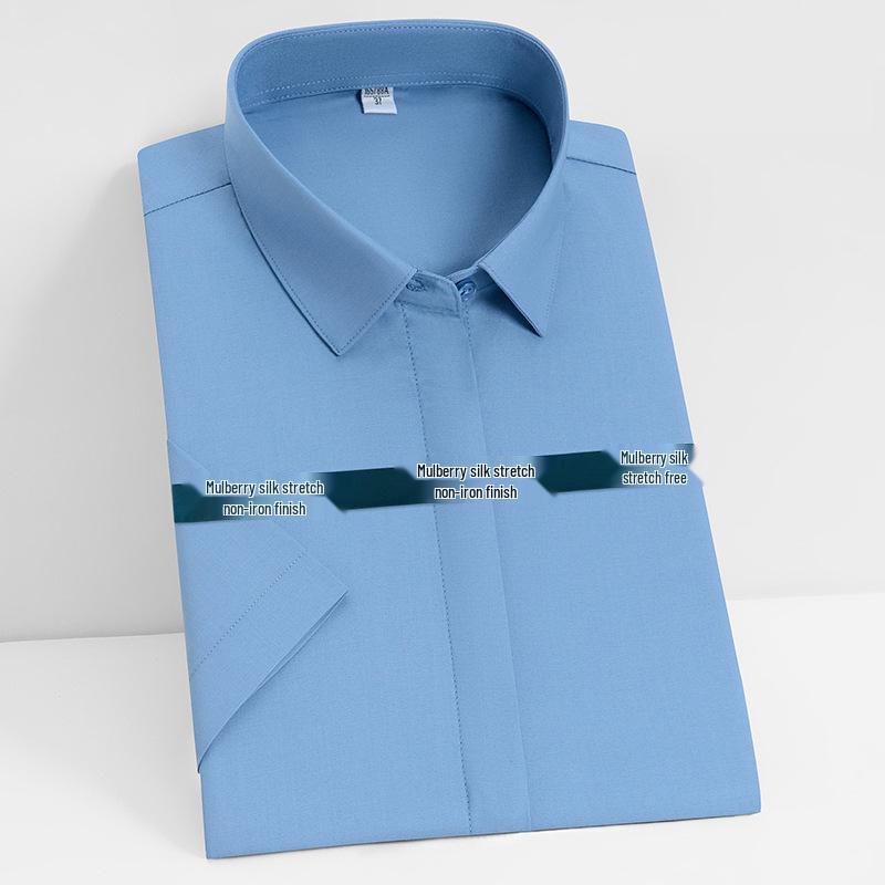 Men's High-End Mulberry Silk Long-Sleeve Casual Shirt - Autumn Tencel Drape, Non-Iron