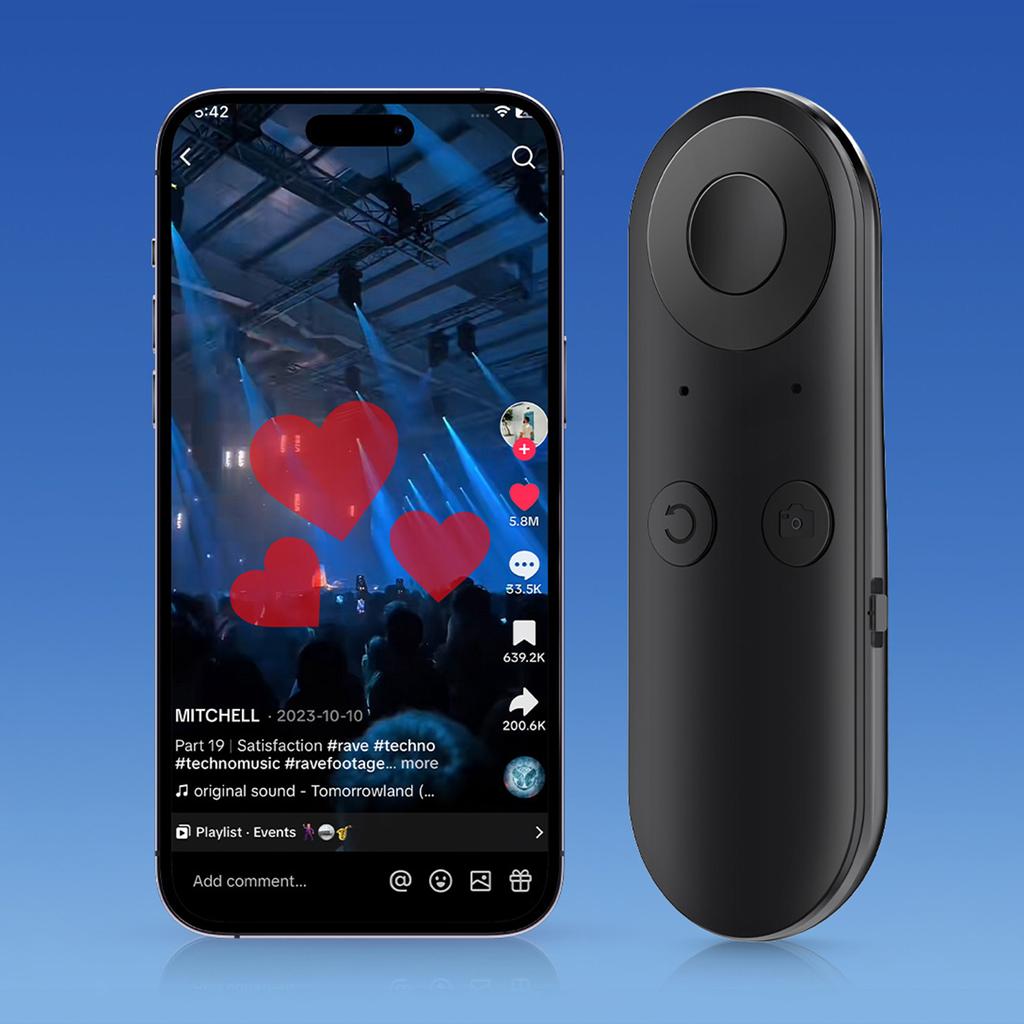 Smart Fingertip Ring Remote Control with Air Mouse Multifunctional Fingertip Selfie Video Page Turner for Android IOS