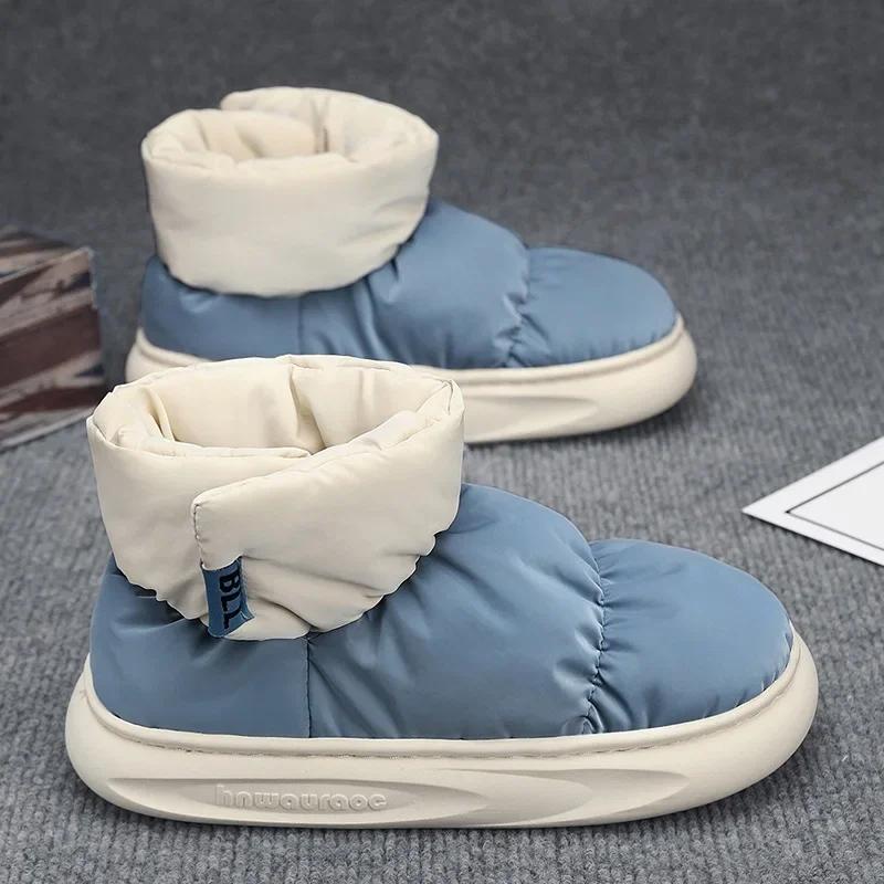 Herren Damen Baumwolle Winter Plüsch Gefüttert Schneestiefel Anti-Rutsch Bequem Lässige Schuhe für Zuhause Outdoor Paare