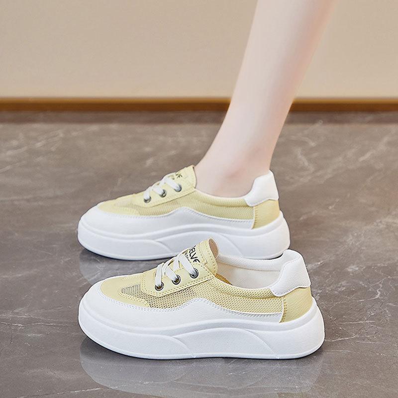 Mesh breathable little white shoes women's 2025 new spring and summer muffin thick-soled popular thin casual sports board shoes