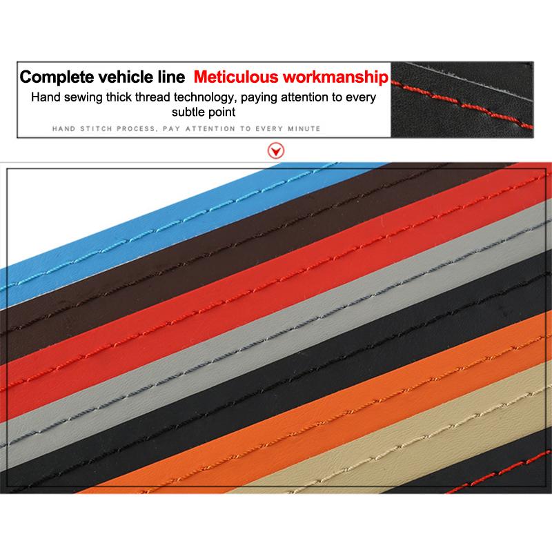 Ultra Fine Diy Hand Woven Genuine Leather Breathable Steering Wheel Cover With Needle And Thread Steering Wheel Protective Cover