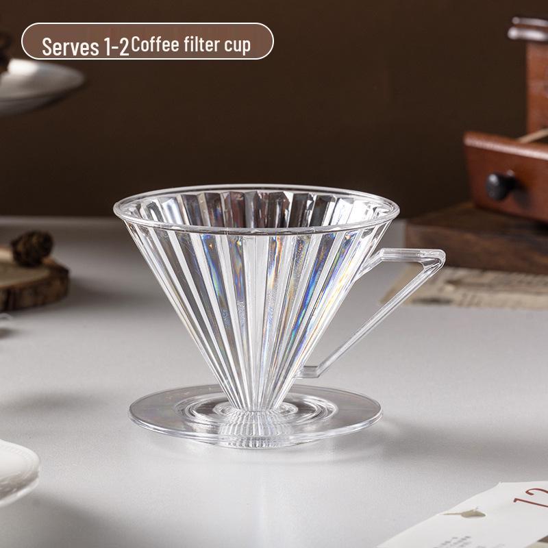 Clear Plastic Pour-Over Coffee Filter Conical Drip Pot