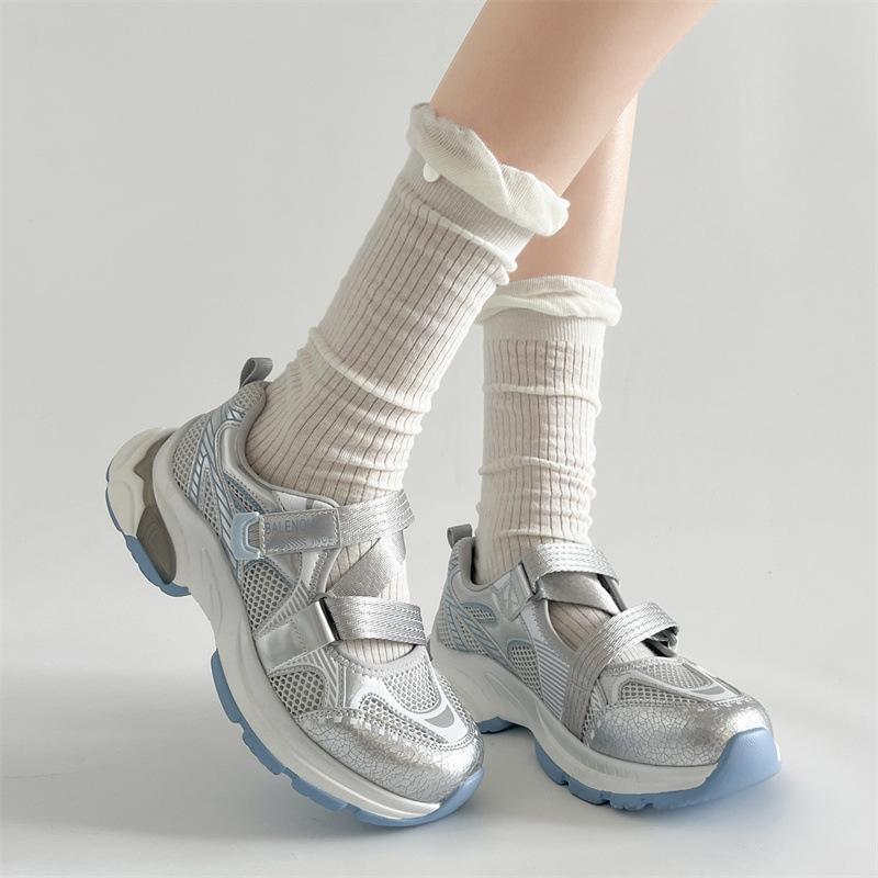 Round Head Shows Small Height and Platform Dad Shoes for Women's 2025 New Models, Light and Breathable In Summer, Ugly and Cute, Sports and Leisure