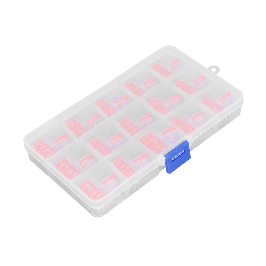 15PCS Wire Conductor Connector Quick Splicing Compact Splitter Terminals DF‑15 Transparent