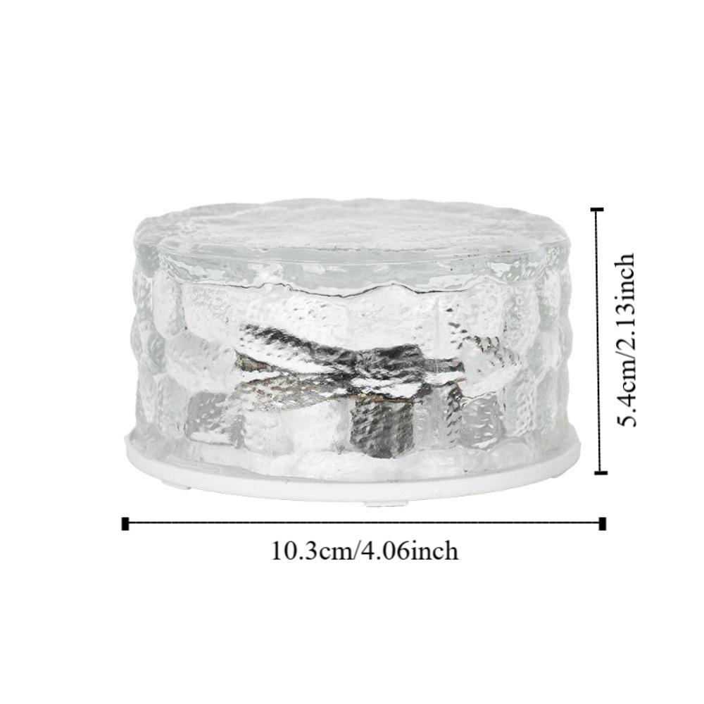 Solar Power Solar Ice Brick Light Round Deck Lights Outdoor Buried Light  Lawn Garden Decor