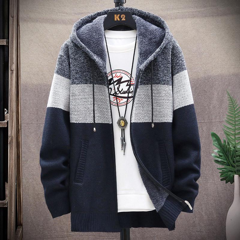 Men's Hooded Cardigan Sweater - Autumn/Winter 2025 Collection, Casual Loose Fit, Thick & Stylish Jacket