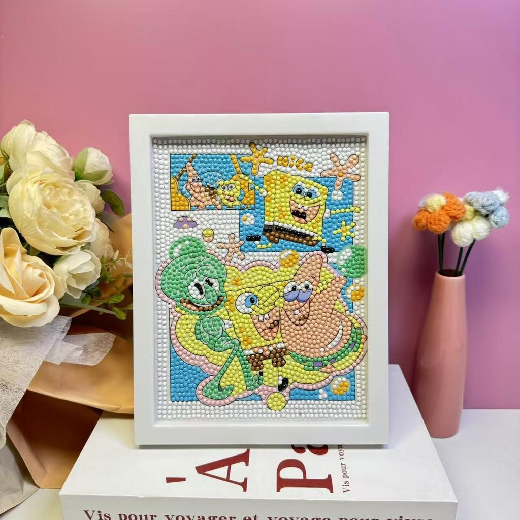 Children'S Diamond Painting Framed Handmade Diy Material Bag Sanrio Diamond Paste Painting Concentration Toy
