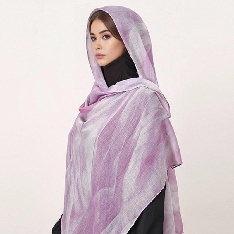 Watercolour Floral Scarves Printed Modal Breathable Hijab Lightweight Soft Cotton Woven Modal Muslim Women Shawl Hijab Scarf