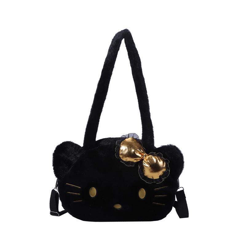 Sac Cabas Peluche Hello Kitty Avec Fermeture Éclair Pour un Usage Quotidien Décontracté