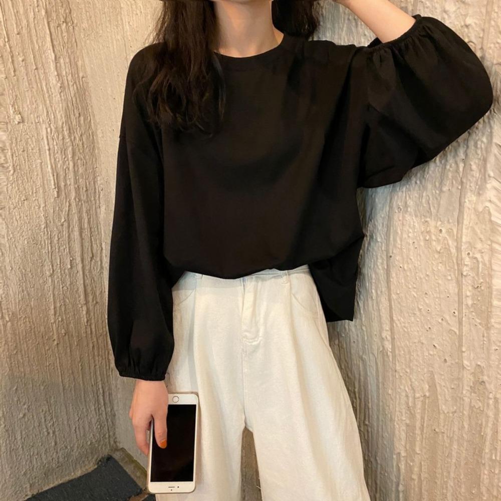 Women's Loose Fitting Pullover Long Sleeved T-shirt for Women