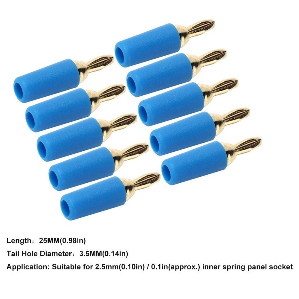 10 PCS 2.5mm Banana Connector Copper Gold Plated Speaker Plug  Connector  2.5mm Socket