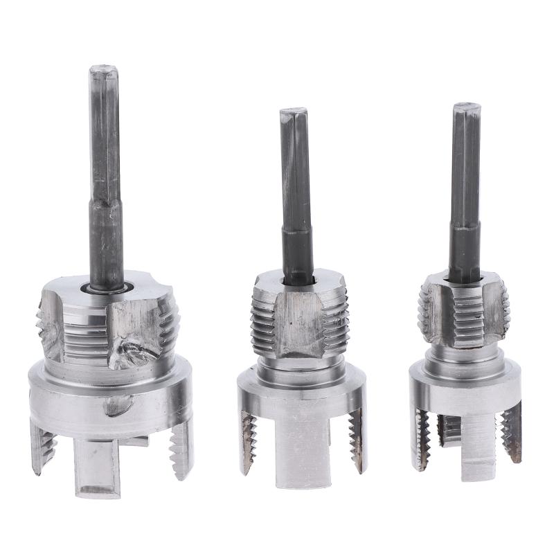 

3Pcs Heavy-Duty Pvc/Plastic Pipe Threading Tool Kit 1/2 3/4 1 Male & Female Threads For Pvc Ppr Mpp Pipes Onesize