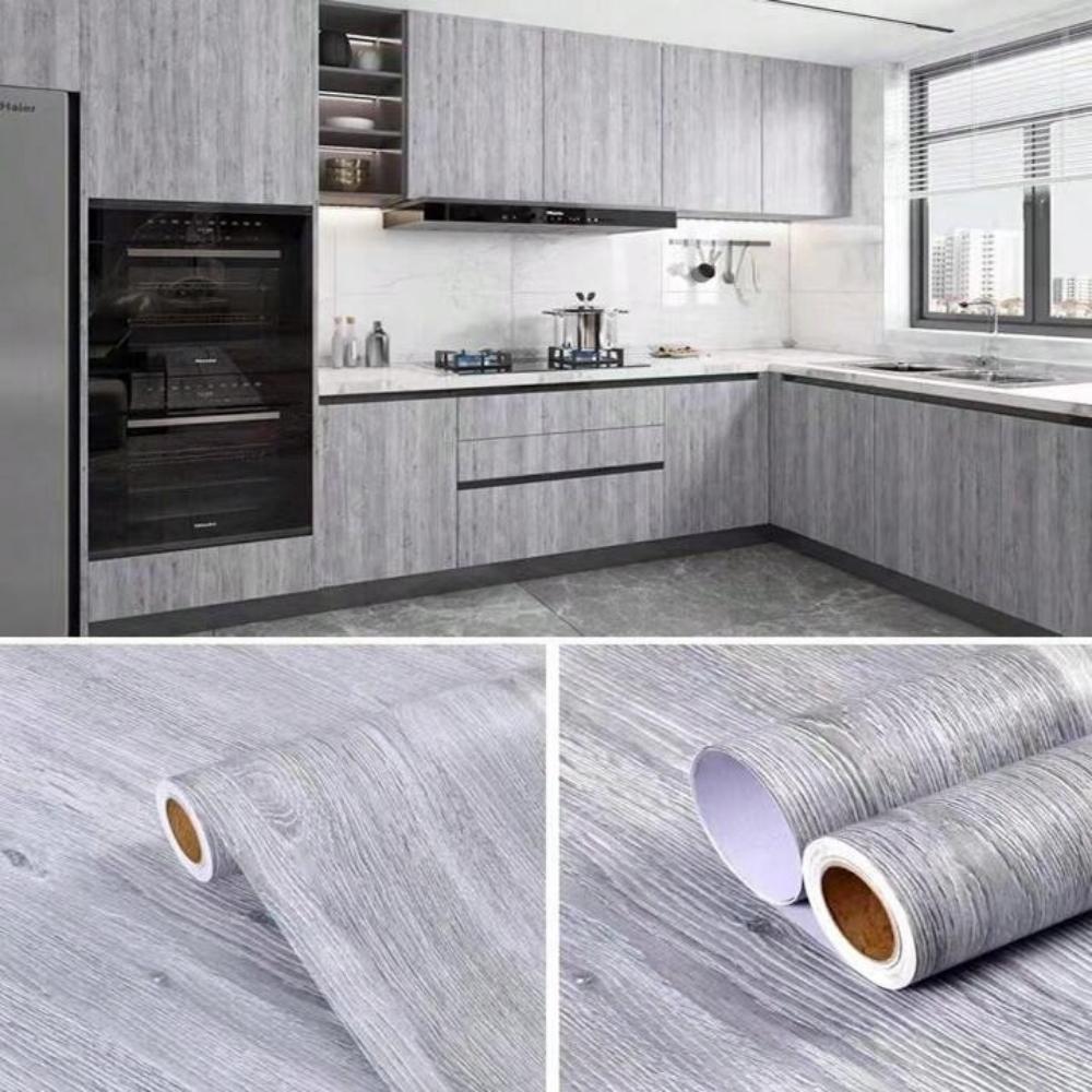 PVC Waterproof Self Adhesive Wallpaper Wall in Rolls Furniture Cabinets Vinyl Decorative Film Wood Grain Stickers For Home Decor