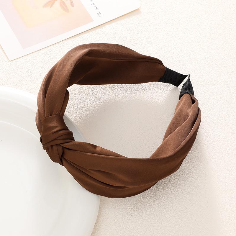Top Bow Knot Satin Cloth Headband for Women Girls Daily Shopping Head Wears Simple Ladies Hair Hoop Accessories