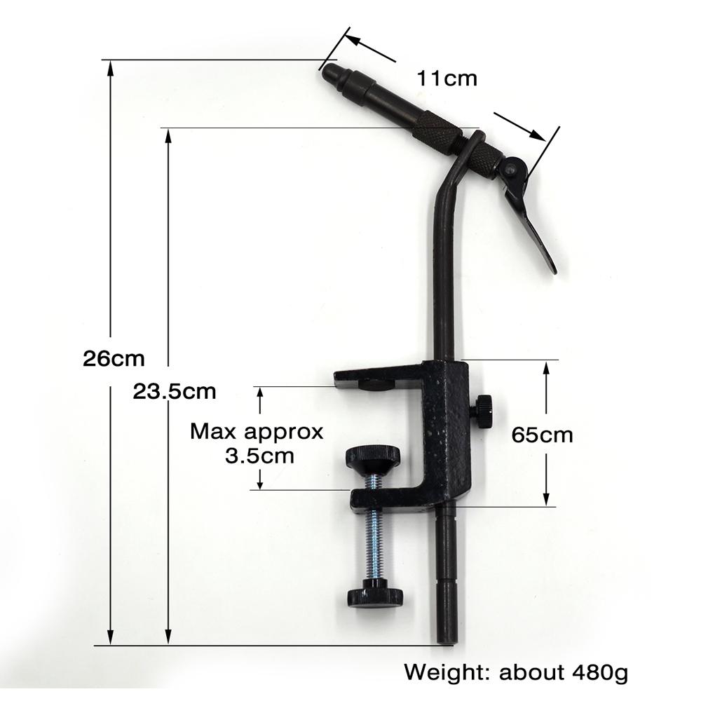 MNFT 1Pcs Rotary C-Clamp Fly Tying Vise DIY Matte Black Iron Tying Vise Flies Fly Hook Tool for Beginner Travellers