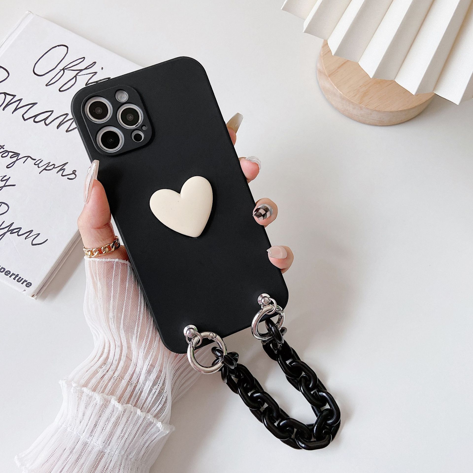 

Personality 16Promax Simple Apple 15 Suitable For 14Plu Bracelet 13 Love Phone Case Women S iPhone 16Promax
