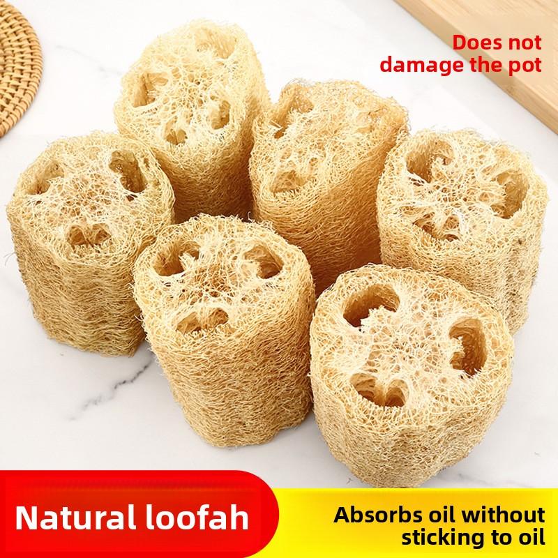 Natural Old Loofah Fabric Dishwashing Magic Tool, Kitchen-specific Brush, Dried Loofah Pulp Tendons, Water Gourd Bag Brush, Thickened Scouring Pad