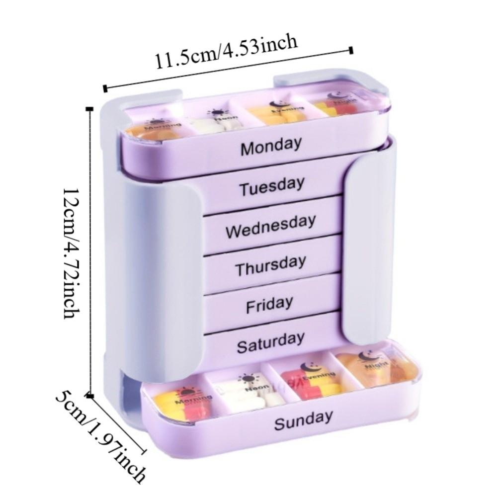 Large Capacity 7-Day Pill Box Sealed Travel Pill Case Weekly Pill Organizer  Travel Home Use