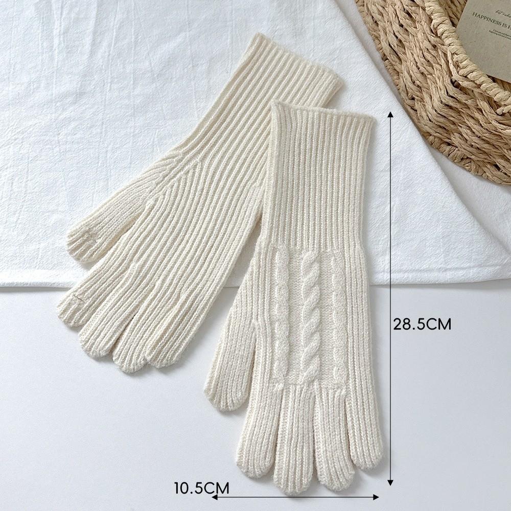 Touch Screen Wool Gloves Solid Color Ski Gloves Full Finger Gloves  Winter Outdoor Activities