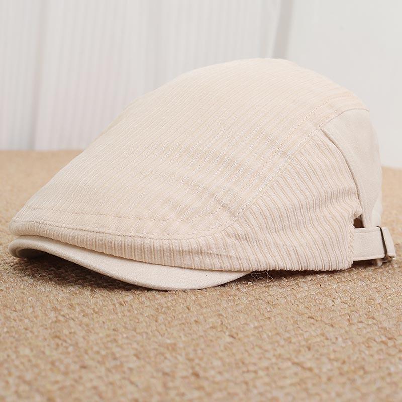 Retro corduroy solid color forward hat children's autumn and winter literary tooling street leisure British painter hat tide