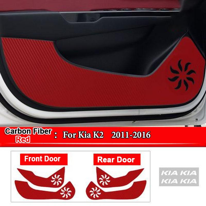 For Kia Sportage K2 K3 K4 KX3 K5 KX5 KX7 Car Inner Door Anti Kick Pad Carbon Fiber Patterned Pad Stickers Protective Accessories