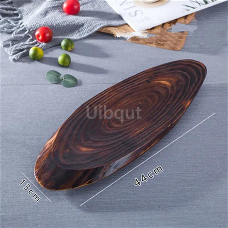 Oval Zarte Sushi-Schale Sushi-Platte Gericht Sashimi-Gericht Haus Restaurant Holz-Sushi-Boot Bambus-Werkzeug Platte japanische Küche