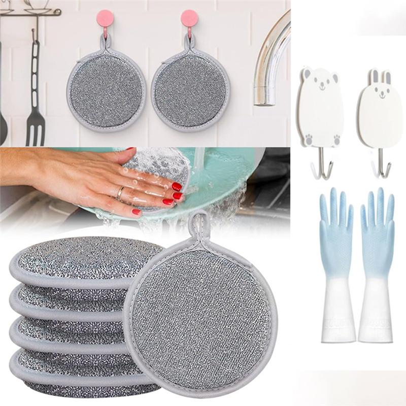 ABBY-Multipurpose Wire Dish Washing Rags, 2025, The Latest Multi-Purpose Wire Tableware Cover, Is Used For Wet And Dry