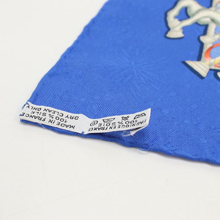 [USED]excellent condition HERMES Carre Used, scarf, 90, women's, blue.